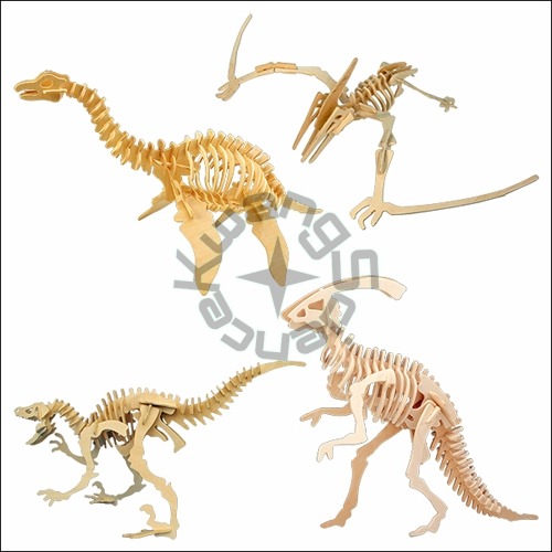 3D 입체 나무 공룡 4종 세트 B